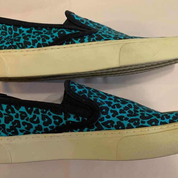 Saint Laurent Paris Slip-On Sneakers – Men’s 43 / US 9 – Blue Leopard - Picture 3 of 11